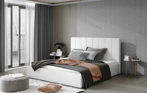 ArtElta Manželská posteľ AUDREY | 180 x 200 cm Farba: Biela / Soft 17