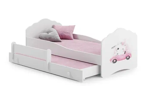 ArtAdrk Detská posteľ CASIMO II | s prístelkou Prevedenie: Mačička v aute