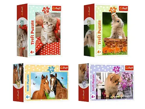 TREFL -  Puzzle 54 mini - Kôň, králik, pes a mačka