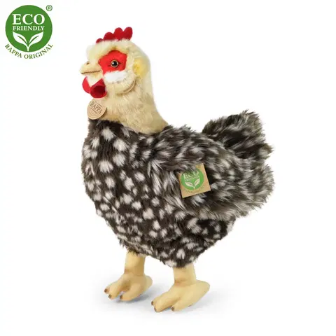 RAPPA - Plyšová sliepka stojaca 33 cm s vajcom ECO-FRIENDLY