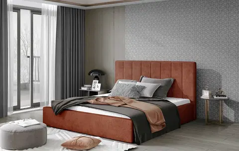 ArtElta Manželská posteľ AUDREY | 160 x 200 cm Farba: Tehlová / Dora 63
