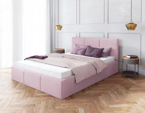FDM Čalúnená manželská posteľ FRESIA | 160 x 200 cm Farba: Ružová