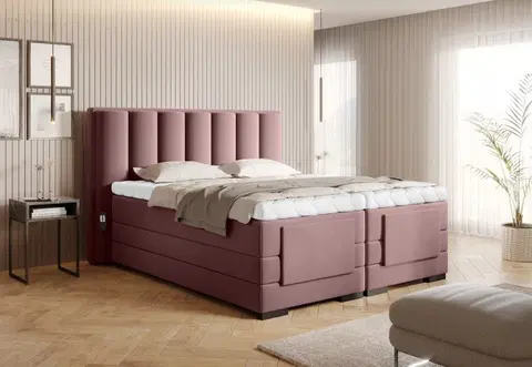 ArtElta Manželská posteľ VEROS Boxspring | elektrická polohovateľná 160 x 200 cm Farba: Velvet Mat 24