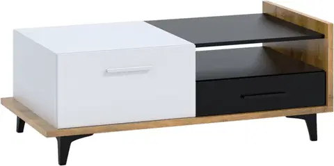 WIP Konferenčný stolík BOX-03 Farba: dub burgun / biela / čierna 