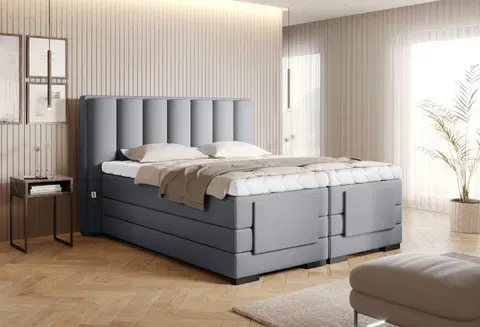 ArtElta Manželská posteľ VEROS Boxspring | elektrická polohovateľná 160 x 200 cm Farba: Poco 04