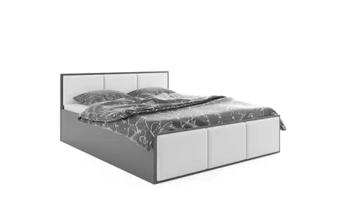 BMS Čalúnená výklopná posteľ PANAMAX 140 Farba: Grafit / biela