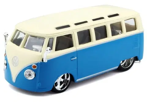BBURAGO - 1:32 plus Volkswagen Van Samba Blue/White