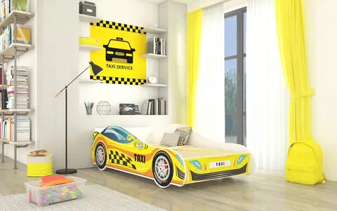 ArtAdrk Detská auto posteľ TAXI Prevedenie: 70 x 140 cm