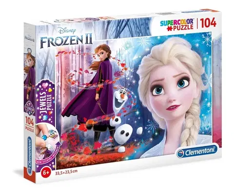 CLEMENTONI - Puzzle 104 Frozen2 s kamienkami