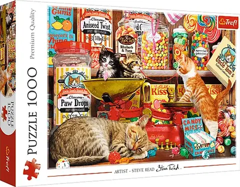 TREFL - Puzzle 1000 - Mačacie sladkosti