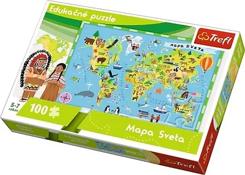 TREFL - Edukačné Puzzle Mapa sveta 100