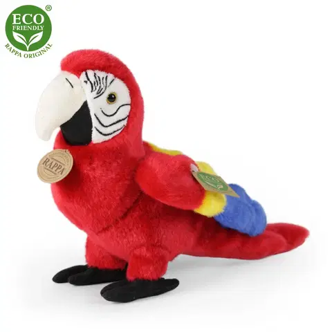 RAPPA - Plyšový papagáj červený Ara Arakanga 24 cm ECO-FRIENDLY