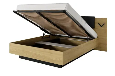 ArtLas Manželská posteľ SOLVE | 160 x 200 cm Prevedenie: Posteľ s výklopným roštom bez matraca