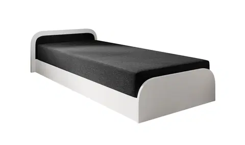 ArtElta Jednolôžková posteľ PARYS biela | 80 x 190 cm Farba: Ľavá / Sawana 14