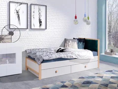 ArtBed Detská posteľ ZARA | 90 x 200 cm Farba: Tyrkysové čelo - Quartz 601