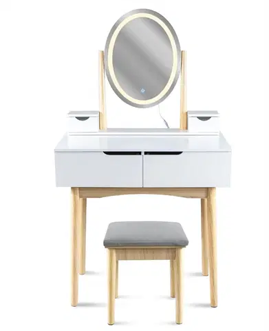 ArtJum Toaletný stolík WERRY s oválnym LED zrkadlom