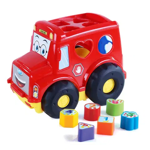 RAPPA - Vkladačka baby autobus pre najmenších červený