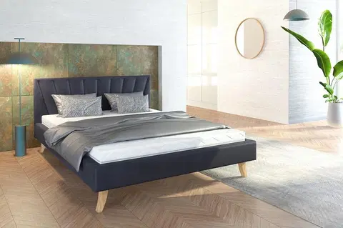 FDM Čalúnená manželská posteľ HEAVEN | 140 x 200 cm Farba: Čierna