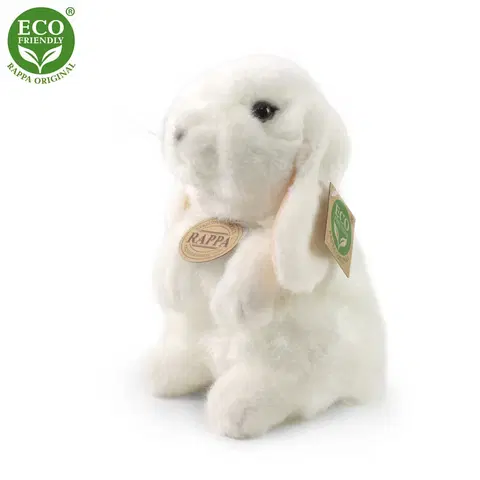 RAPPA - Plyšový králik biely stojaci 18 cm ECO-FRIENDLY