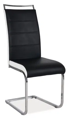 Signal Jedálenská stolička H-441| ekokoža Farba: Čierno-biela