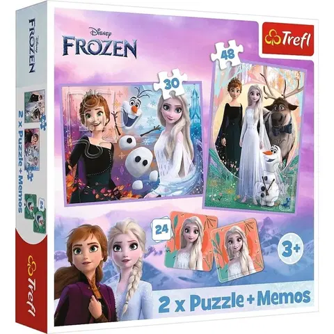 TREFL -  Puzzle 2v1 + pexeso - Princezné vo svojej zemi / Disney Frozen 2