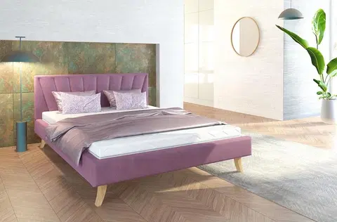 FDM Čalúnená manželská posteľ HEAVEN | 140 x 200 cm Farba: Fialová