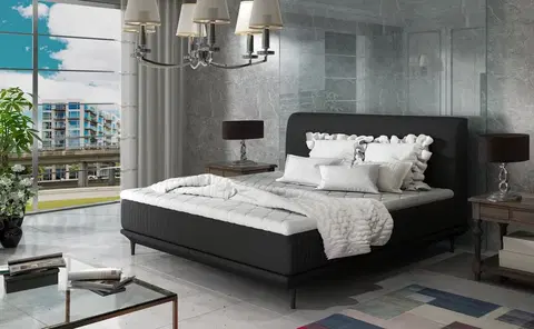 ArtElta Manželská posteľ ASTERIA | 180 x 200 cm Farba: Čierna / Sawana 14
