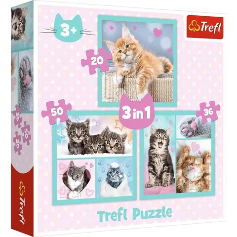 TREFL - Puzzle 3v1 - Milé domáce zvieratká / Trefl