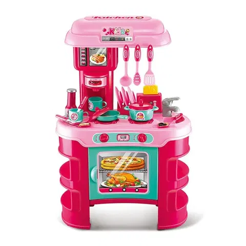 BABY MIX - Detská kuchynka Little Chef  ružová 32 ks