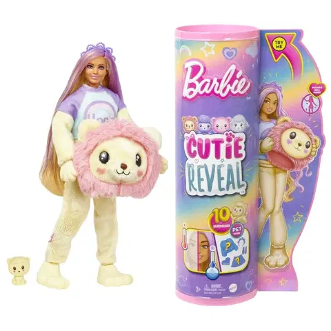 MATTEL - Barbie Cutie Reveal Barbie pastelová edícia - lev