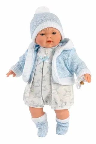 LLORENS - 33131 ROBERTO - realistická bábika so zvukmi a mäkkým látkovým telom - 33 cm