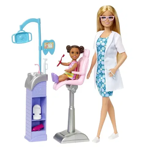 MATTEL - Barbie povolnie herný set s bábikou - zubárka blondínka
