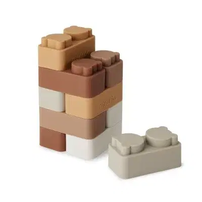 NUUROO - Pile Silikonové stavebné kocky Brown Color mix